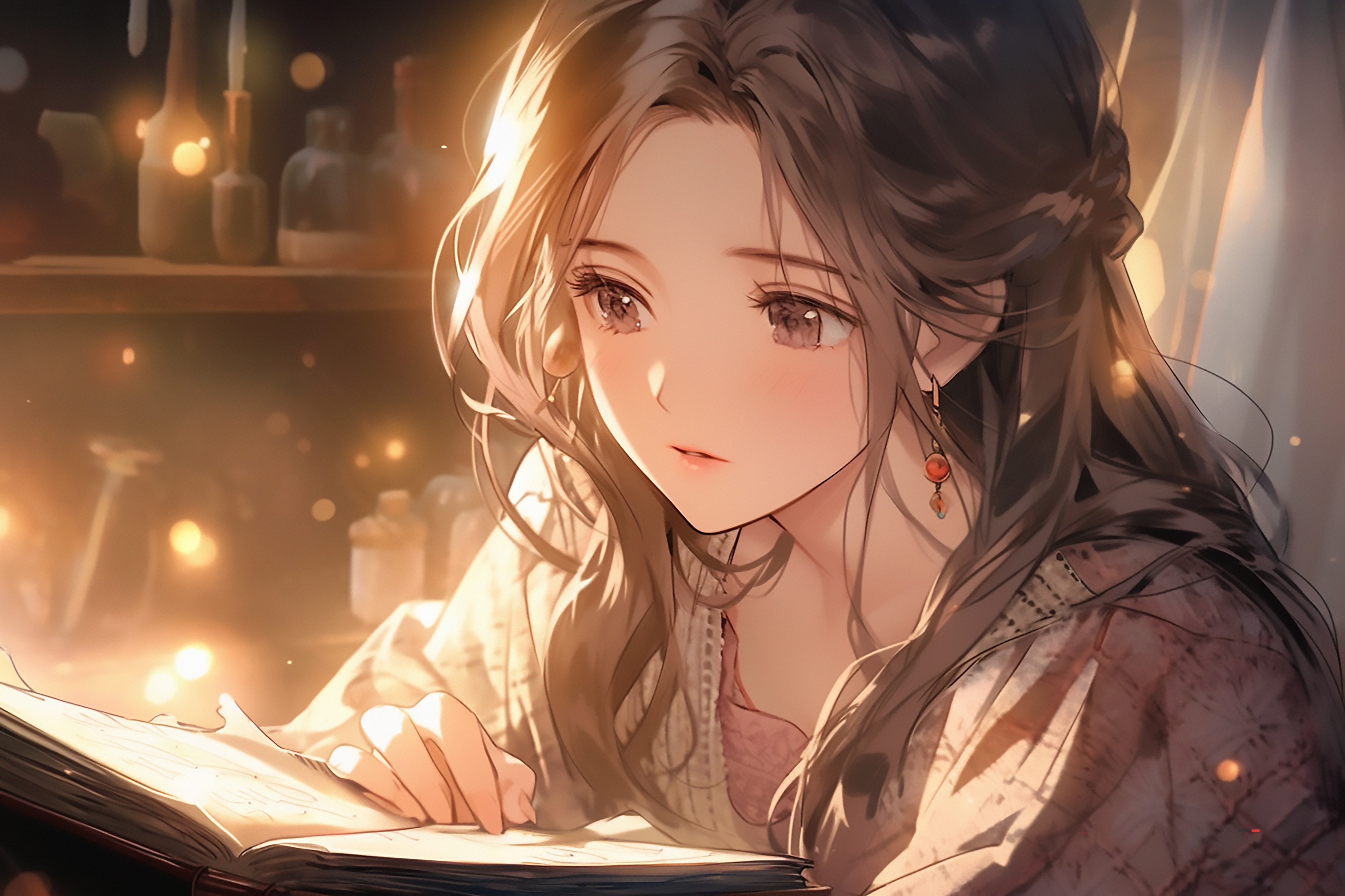 柔らかな灯りの中で記録に目を通す人物のイメージ。信用調査を経て、感情が落ち着いたあとに静かに考えを整理する時間を表したビジュアル