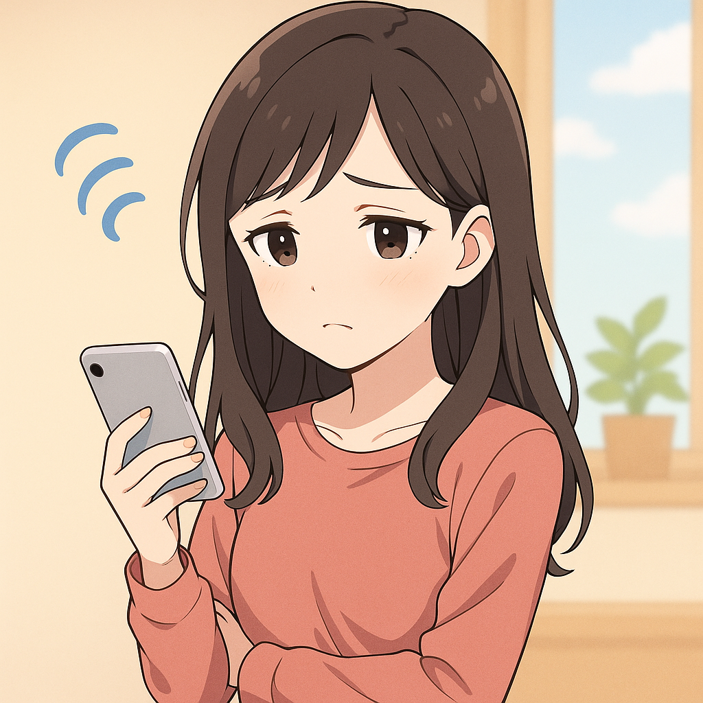 妻のスマホに通知音