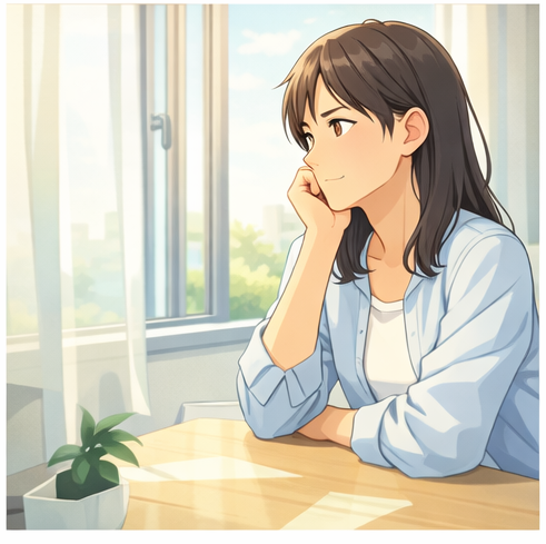 調査資料を前に、事実を確認しながら考えを整理する人物のイラスト